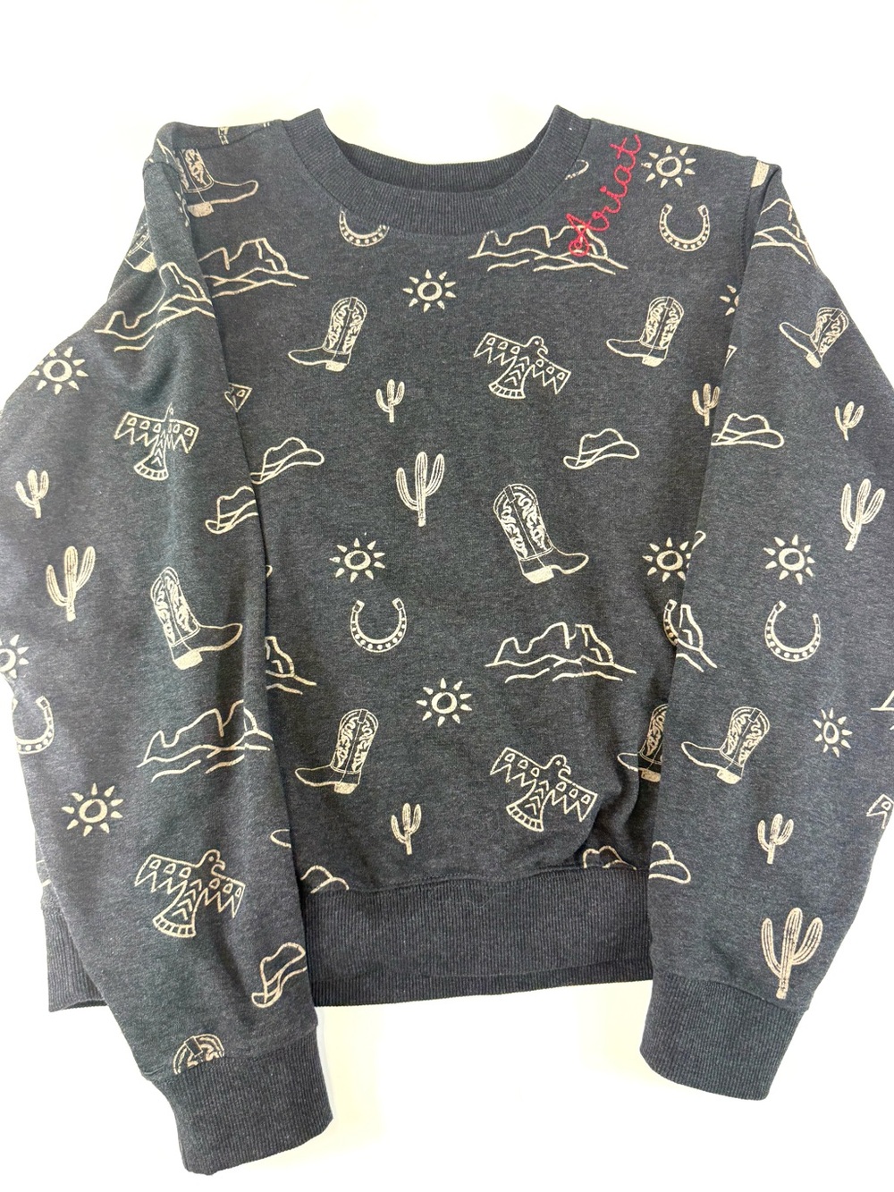 Ariat Charcoal Southwestern Motif Crewneck Sweater